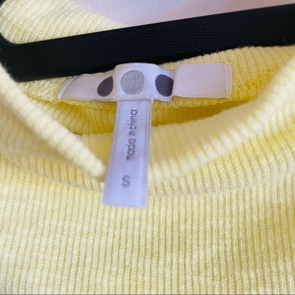 THREE DOTS Bloomingdale’s Soft Yellow High Neck Rouched Long tank - Picture 5 of 6